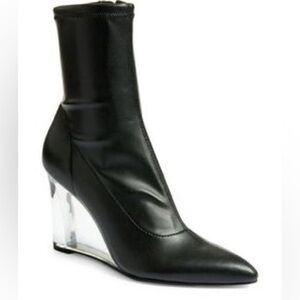 NEW! Open Edit Black Erika Wedge Bootie - Size 8